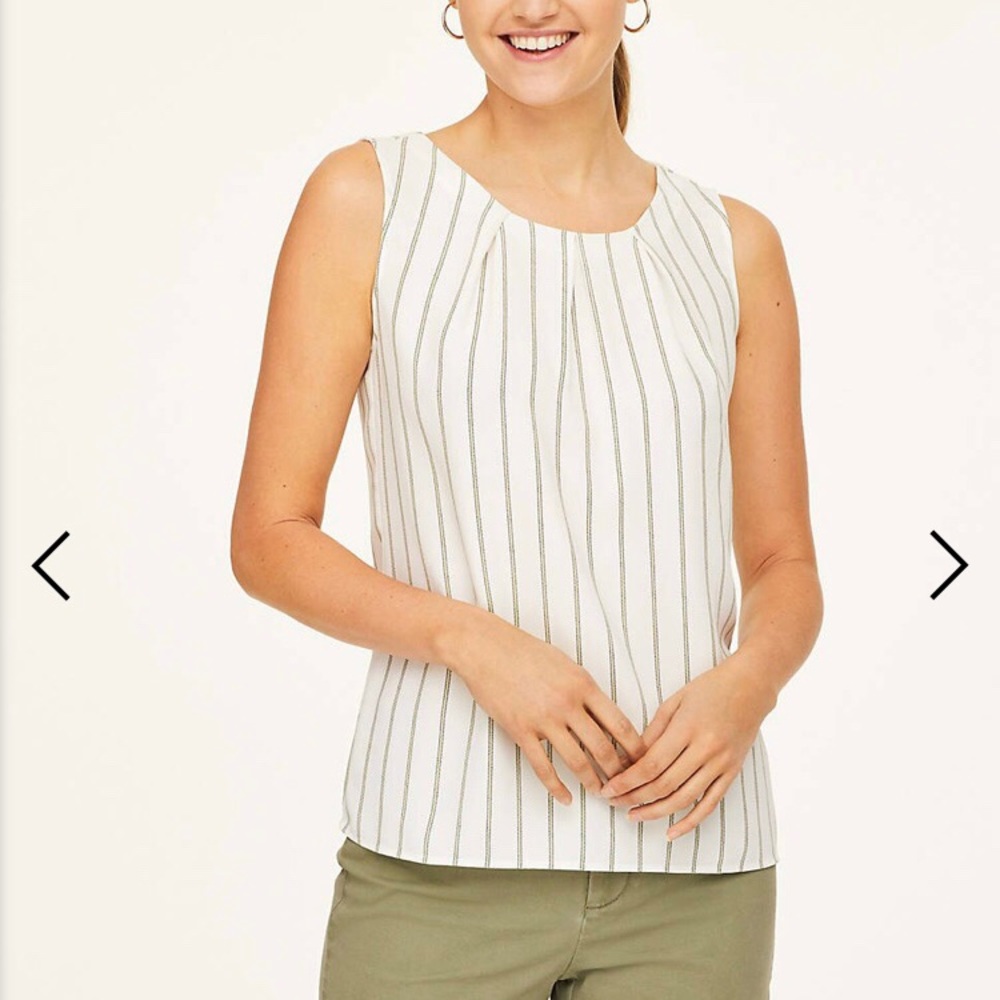 LOFT Outlet Pleated Neck Shell